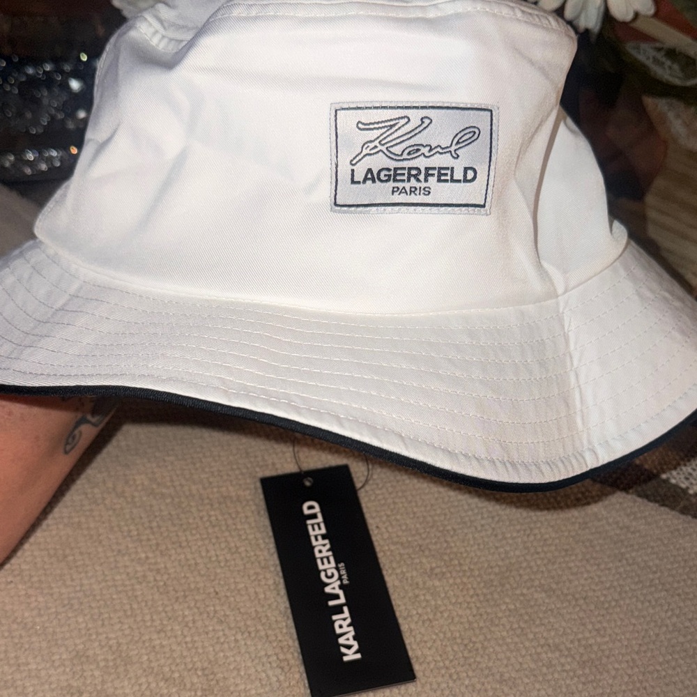 Karl Lagerfeld White and Black Hat